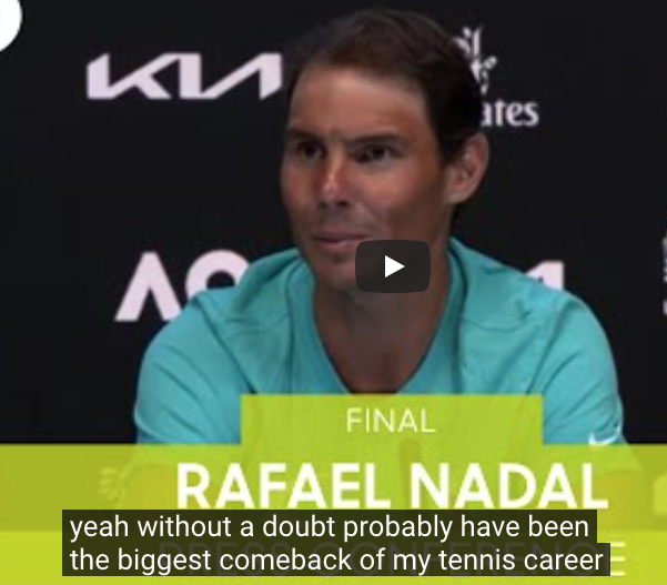Rafael Nadal with captions